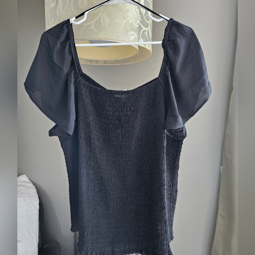 NWT Addition Elle Elegant Black Women's Top